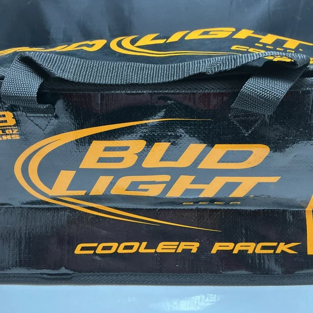 2009 Bud‎ Light Cooler Pack, Holds 18 Cans - Black w/ Yellow Text Variant HTF